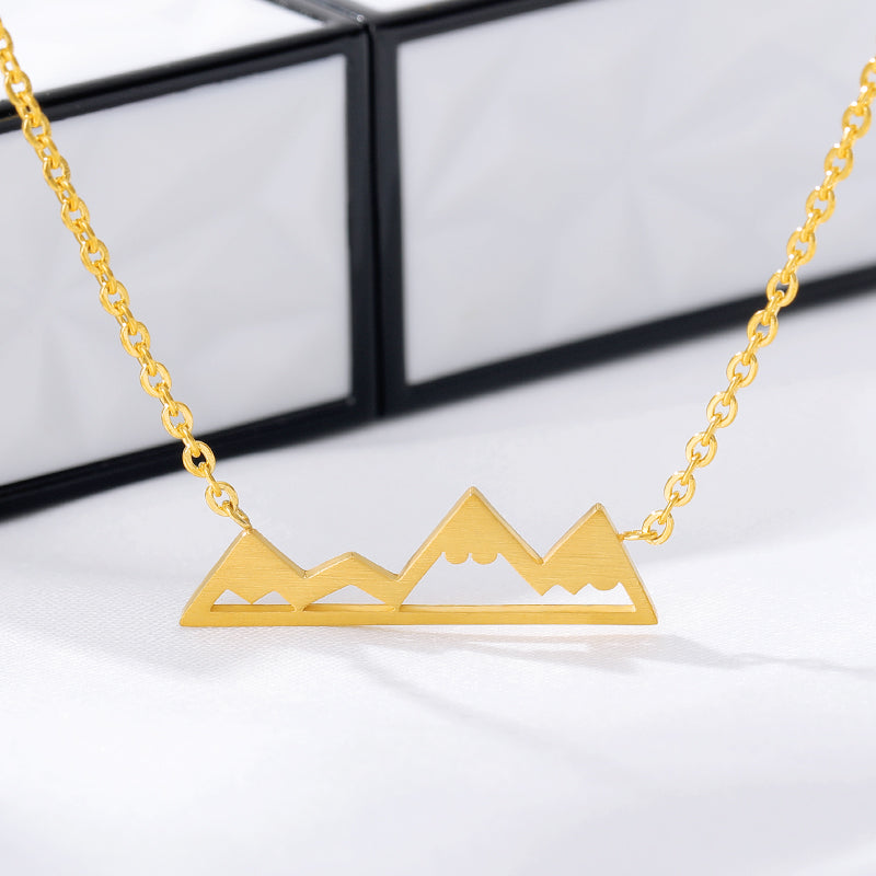 Mountain Shaped Women's Pendant & Necklace in Gold, Silver & Rose Gold