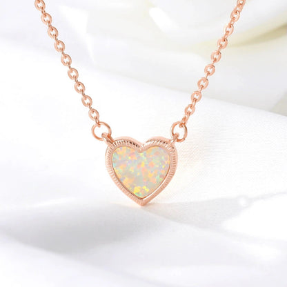 Romantic Love Heart Women's Necklace in Gold, Rose Gold & Silver