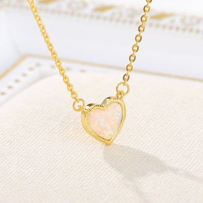 Romantic Love Heart Women's Necklace in Gold, Rose Gold & Silver