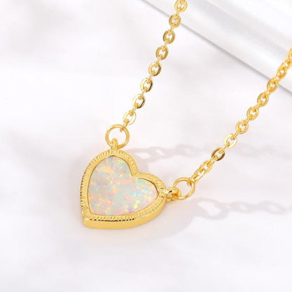 Romantic Love Heart Women's Necklace in Gold, Rose Gold & Silver