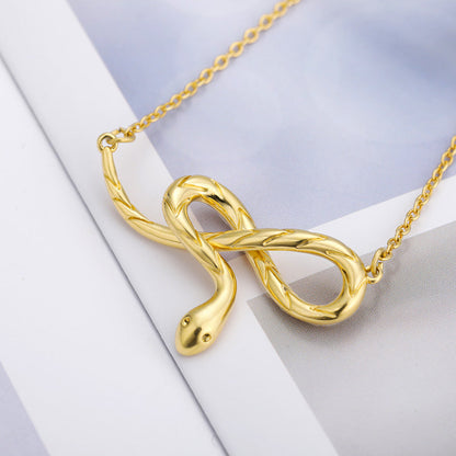 Snake Shaped Women's Necklace in Gold & Silver