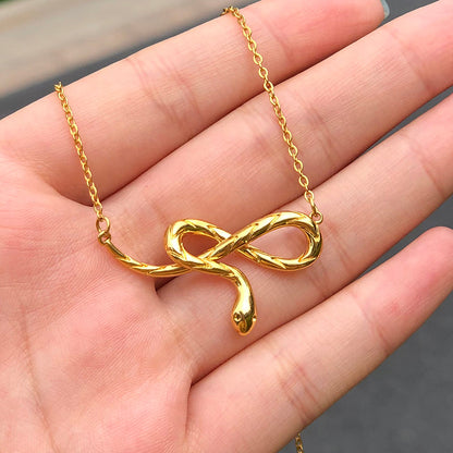 Snake Shaped Women's Necklace in Gold & Silver