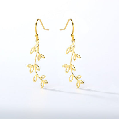 Boho Style Leaves Shaped Earrings for Women in Gold, Platinum & Rose Gold