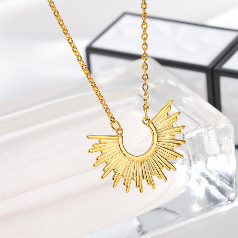 Unique Sunshine Women's Necklace in Gold, Silver & Rose Gold